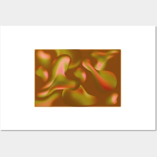 Abstract Artwork Iridescence Liquid Holographic Autumn Fall  Posters and Art